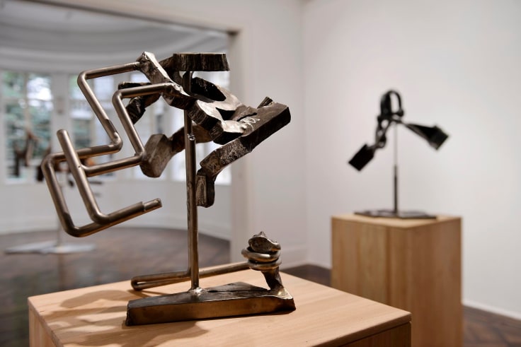 installation view of several sculptures