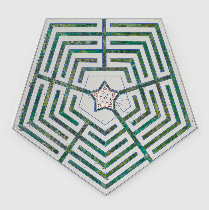 Pentagonal Hanging Maze with Reverse Glass Painting