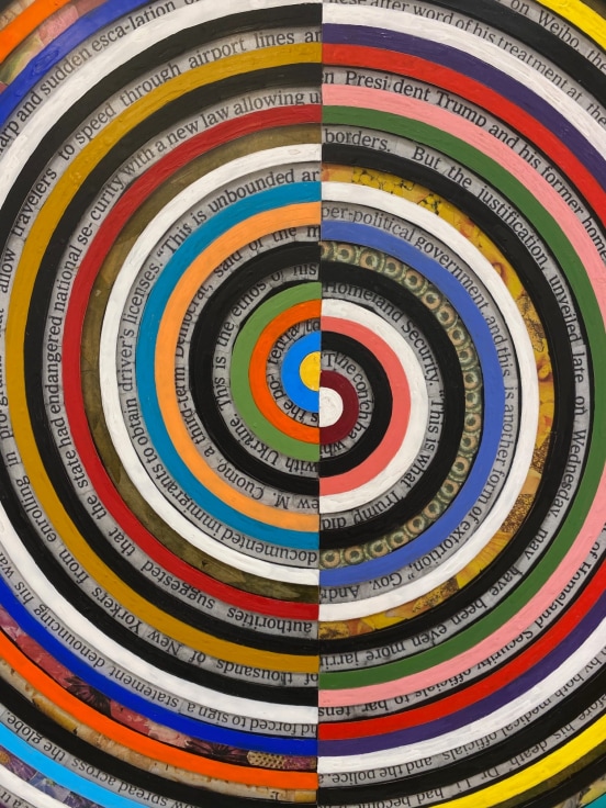 spiral made up of words and colors
