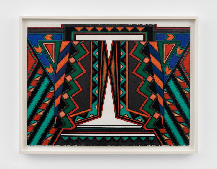 Image of MARY GRIGORIADIS's colorful oil pastel on paper artwork Portal #16, 1995