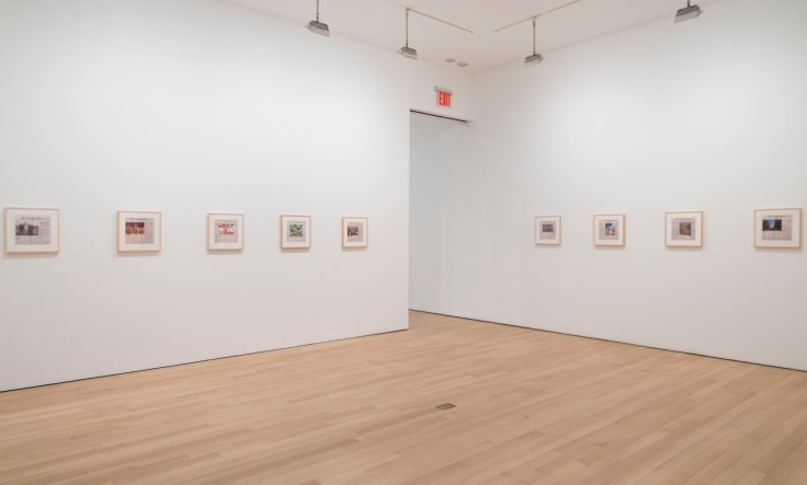 installation view of several artworks