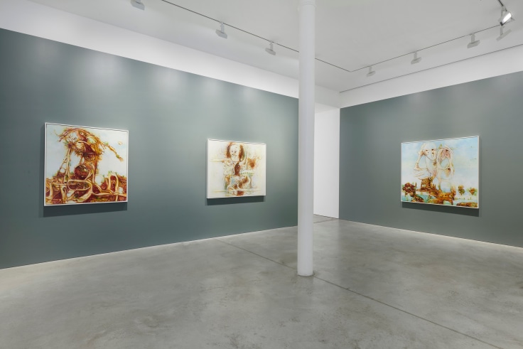Installation view of Matthew Ritchie:A Garden in the Machine, at James Cohan Gallery on 48 Walker Street
