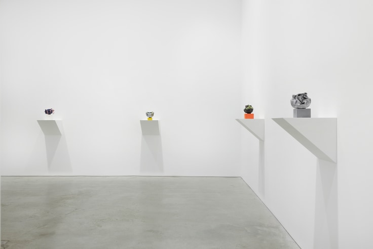 view of four small artworks