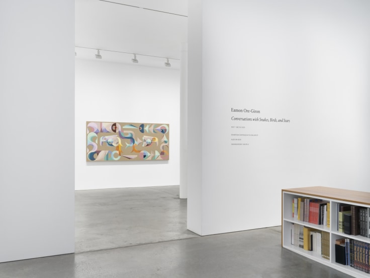 Installation view, Eamon Ore-Giron,&nbsp;Conversations with Snakes, Birds, and Stars,&nbsp;James Cohan, New York, NY, November 7 - December 20, 2025