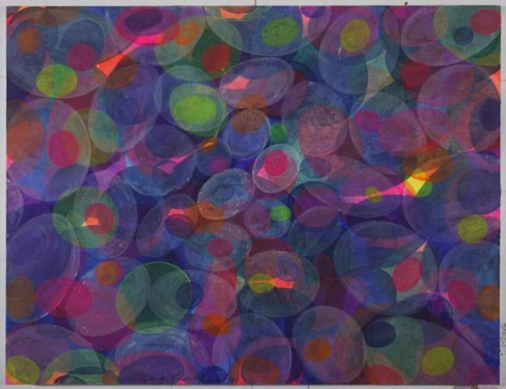 transparent blobs of different colors