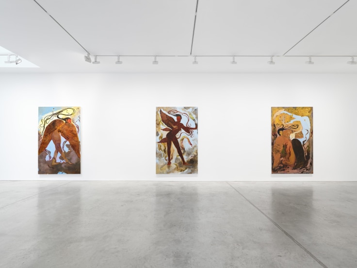 Installation view, Naudline Pierre, The Mythic Age,&nbsp;James Cohan, 48 Walker Street, New York, NY, September 6 - October 19, 2024.