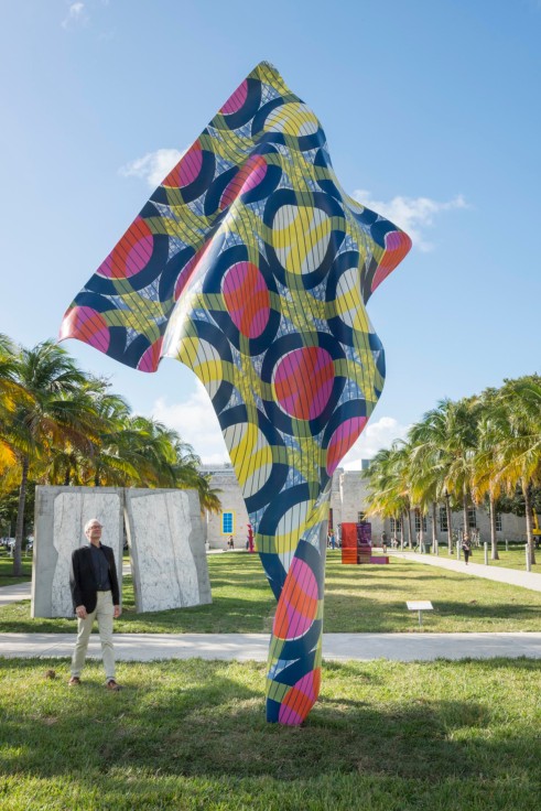 , Yinka Shonibare, MBE’s Wind Sculpture IV  Installed at Art Basel Miami Beach’s Public exhibition Fieldwork