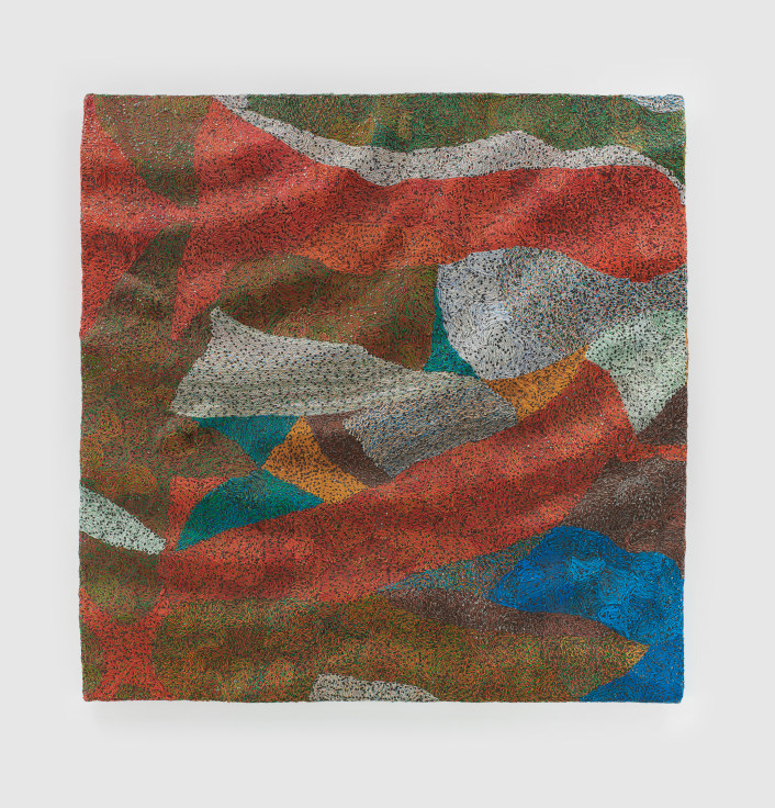 oven electrical wires to create a colorful pattern on a panel