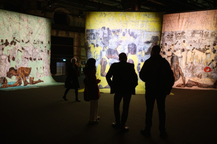 Installation view, The True Size of Africa, World Heritage V&ouml;lklinger H&uuml;tte,&nbsp;V&ouml;lklingen, Germany, November 9, 2024 - August 17, 2025.