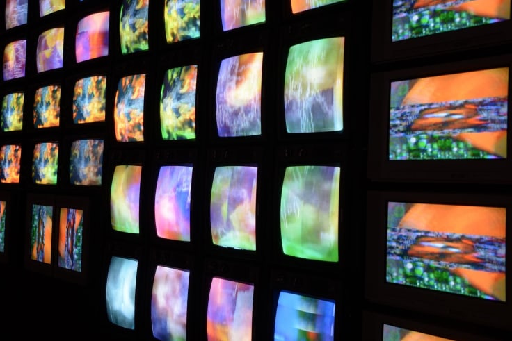 close up of TV screens