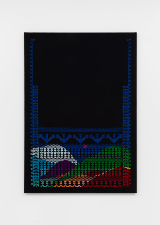 black cloth with colorful embroidery