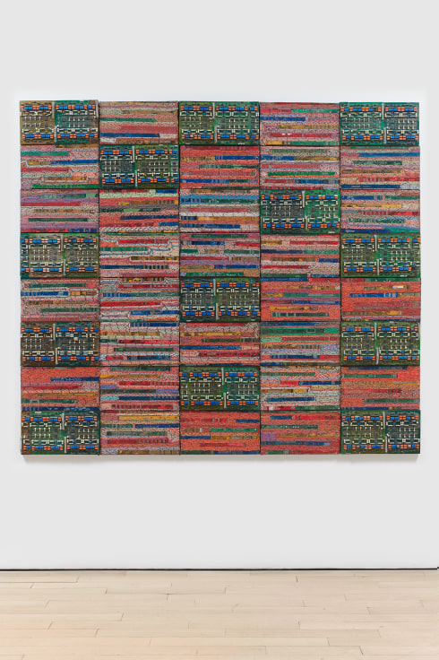 multicolor surface composed of electrical components