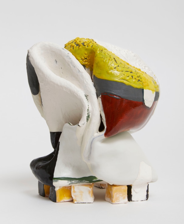 Multicolor, organically shaped sculpture by Kathy Butterly.