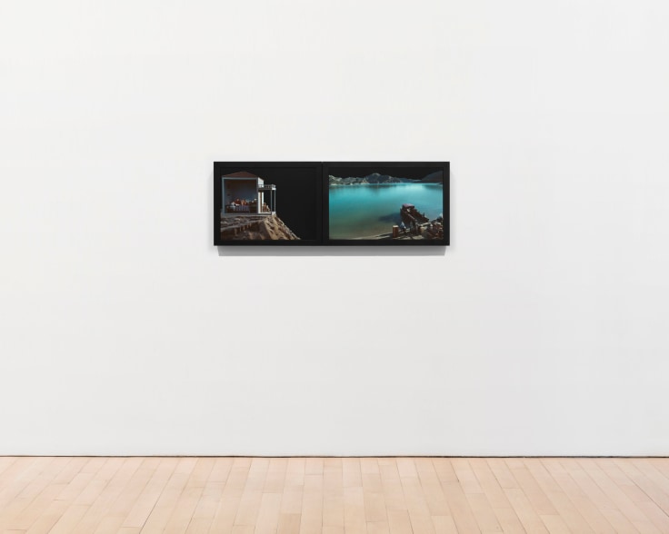 BILL VIOLAStudy for the Voyage2002Color video diptych on two LCD flat panelsmounted on wall15 x 42 1/2 in.38.1 x 108 cmDuration: 30:00 minEdition 3 of 5