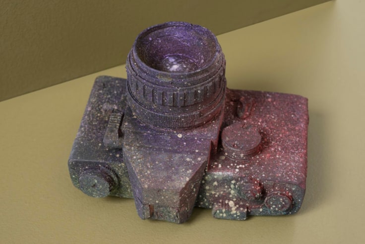 painted statue of a camera
