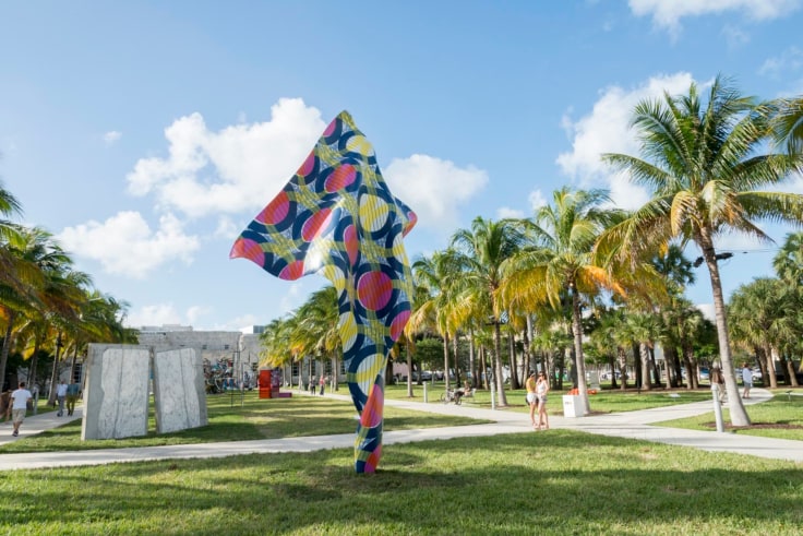 , Yinka Shonibare, MBE’s Wind Sculpture IV  Installed at Art Basel Miami Beach’s Public exhibition Fieldwork