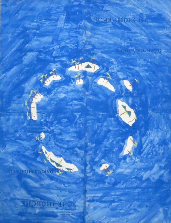 islands making a circle in the middle of the ocean