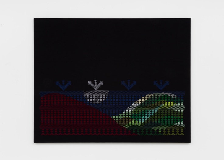 black cloth with colorful embroidery