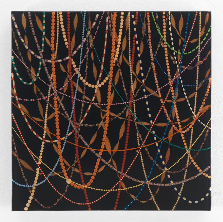 , FRED TOMASELLI, Gravity&rsquo;s Rainbow (Small), 1998, mixed media and resin on wood panel, 24 x 24 in., 61 x 61 cm