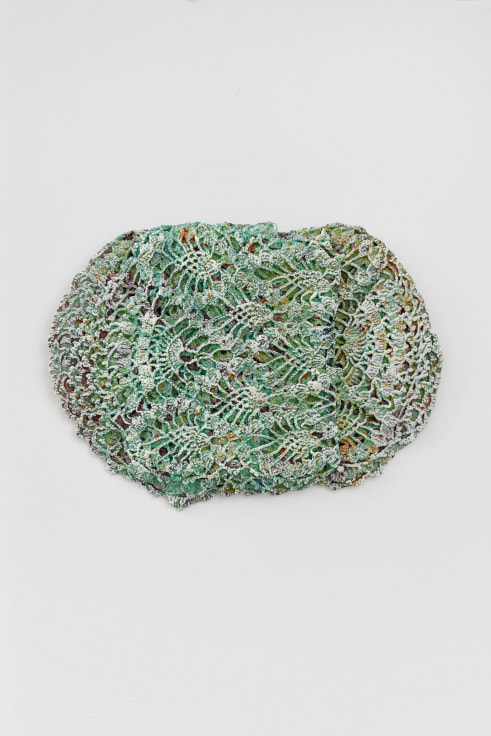 Image of an untitled artwork by Michelle Grabner made of bronze with oil paint