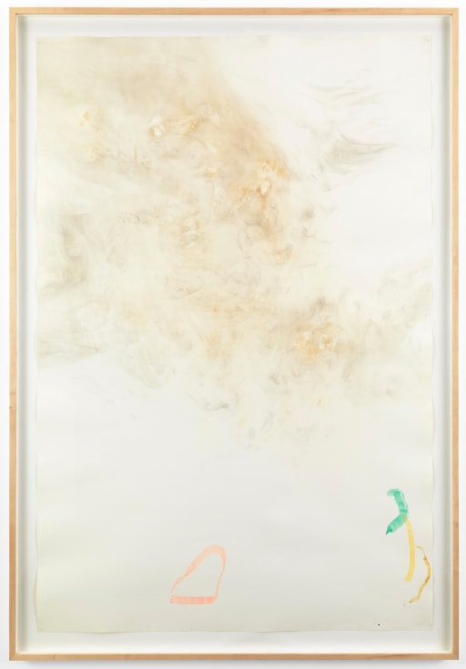 , JOHN CAGE&nbsp;River Rocks and Smoke 04/09/90 #7,&nbsp;1990&nbsp;Watercolor on Bee #844, 72-inch wide roll paper prepared with fire and smoke&nbsp;78 x 53 3/4 x 2 1/2 in. (198.1 x 136.5 x 6.3 cm)