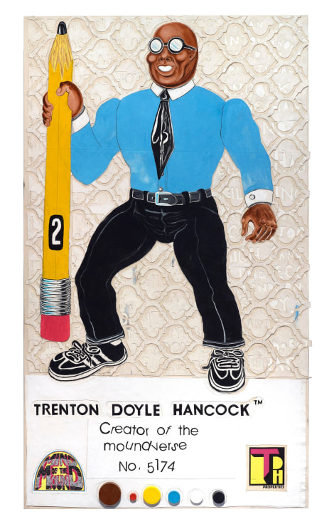 , TRENTON DOYLE HANCOCK, 8 Back Icon Series: Trenton Doyle Hancock-Creator of the Moundverse, No. 5174, 2016,&nbsp;&nbsp;mixed media on canvas, 66 x 38 in.
