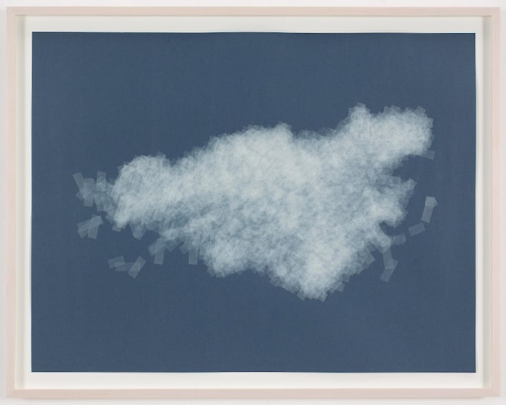 , SPENCER FINCH, Cloud (cumulus mediocris, New Mexico), 2014, Scotch tape on paper, 19 3/4 x 25 1/2 in. (sheet), 21 5/8 x 27 1/2 in. (framed)