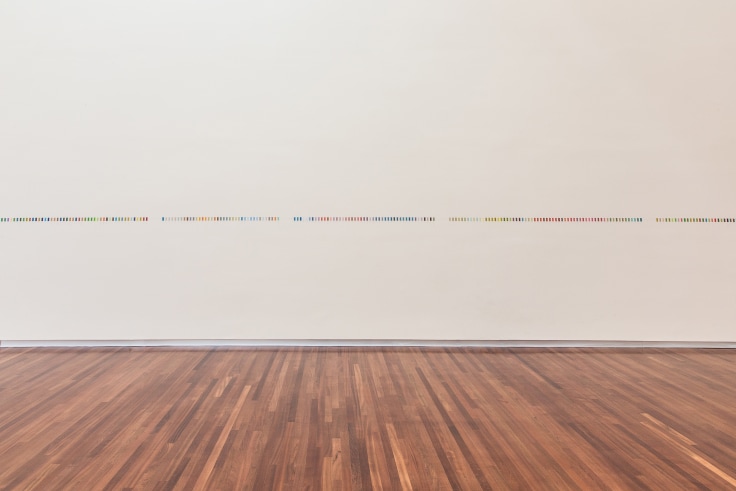 Installation View: Spencer Finch, Great Salt Lake and Vicinity, 1,132 ready-made Pantone chips and pencil