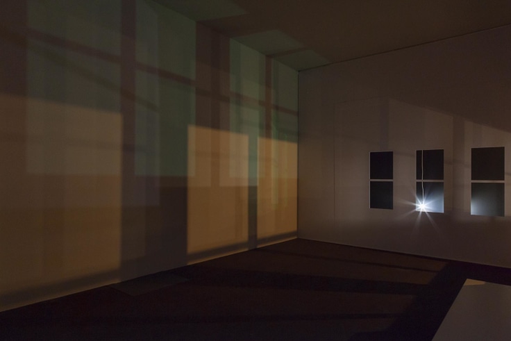 , SPENCER FINCH&nbsp;Study for Light in an Empty Room (Studio at Night), 2015&nbsp;Mixed media installation&nbsp;Dimensions variable