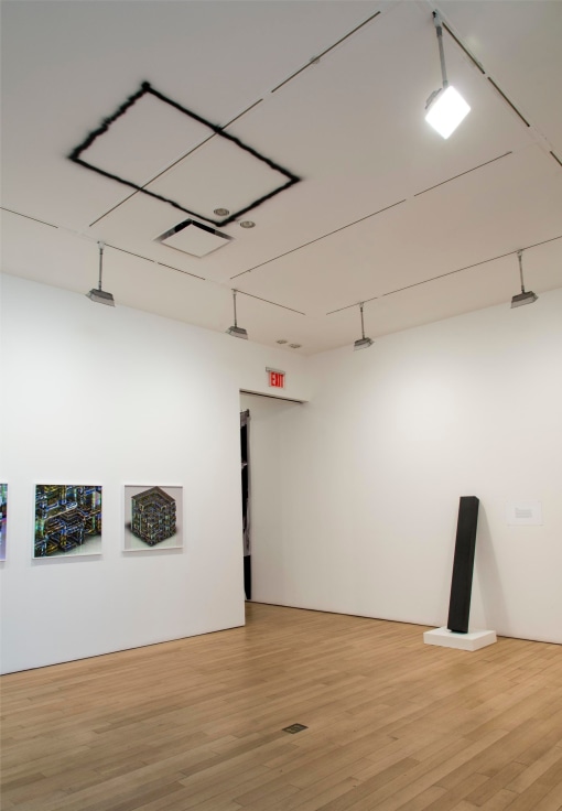 installation view of several artworks