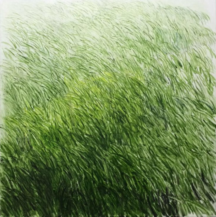 , SHI ZHIYING, Lawn No.10 (草坪 10), oil on canvas, 78 11/16 x 78 11/16 in.