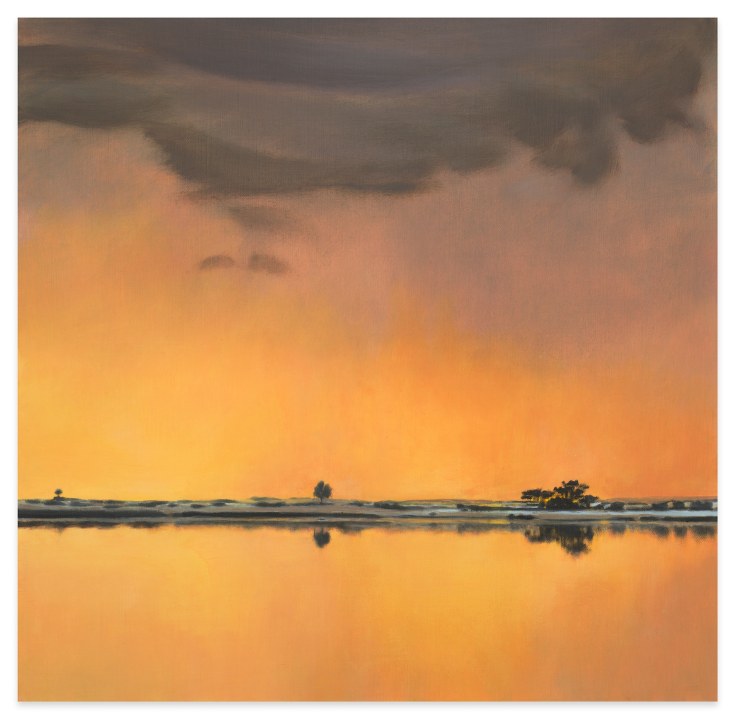 APRIL GORNIK, Study for Storm Suspended by Light, 2022, Oil on canvas, 24 x 24 1/2 inches, 61 x 62.2 cm, MMG#34339