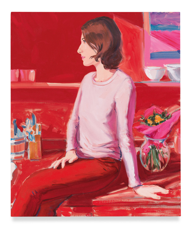 Isca in Red, 2021, Oil on linen, 24 x 20 inches, 61 x 50.8 cm, MMG#35641