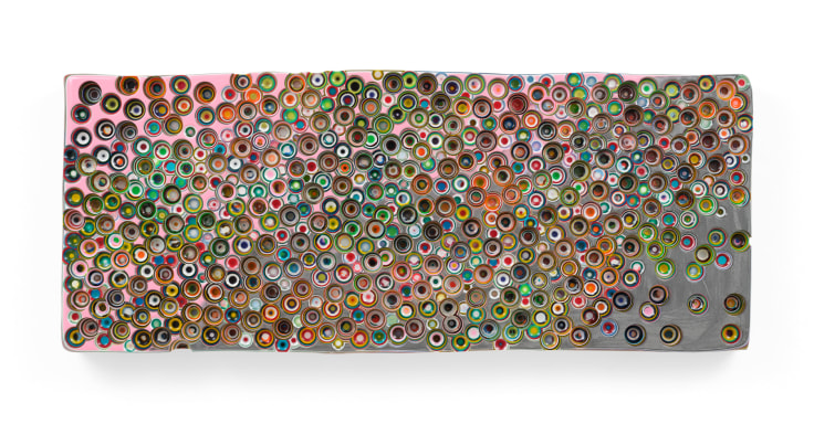 BROOKLYNOWESTHECHARMERUNDERME, 2024, Epoxy resin and pigments on wood, 24 x 60 inches, 61 x 182.9 cm,&nbsp;MMG#36895