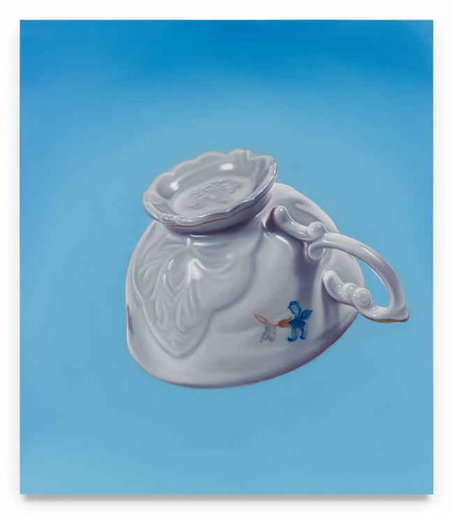 Falling Teacup #4, 2024, Oil on canvas, 80 x 70 inches, 203.2 x 177.8 cm,&nbsp;MMG#36800)