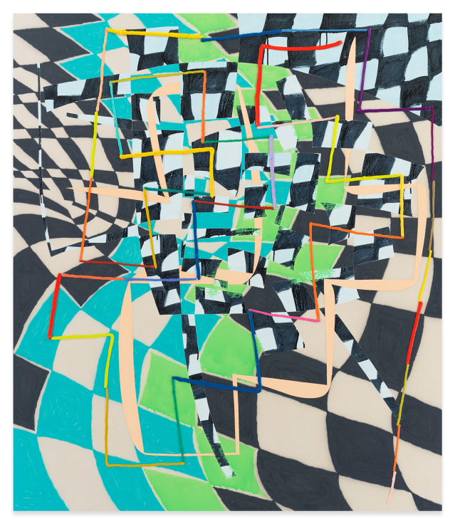 Trudy Benson, Structures Gonfables, 2021, Acrylic and oil on canvas, 77 1/4 x 66 1/8 inches, 196.2 x 168 cm,&nbsp;MMG#33118