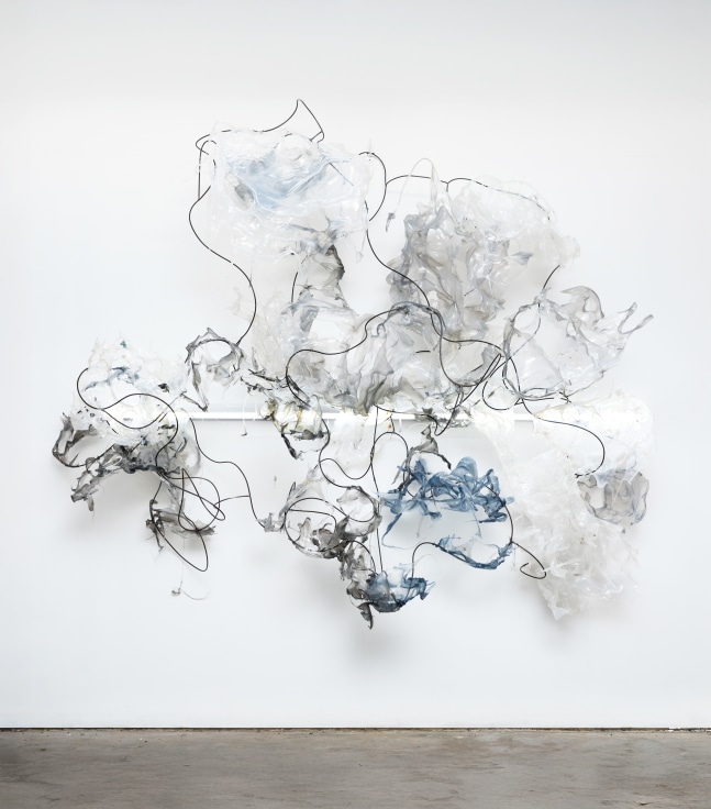 Judy Pfaff,&nbsp;Bluster, 2023, Steel, melted plastic, LED light fixture, 72 x 84 x 40 inches, 182.9 x 213.4 x 101.6 cm, MMG#37209