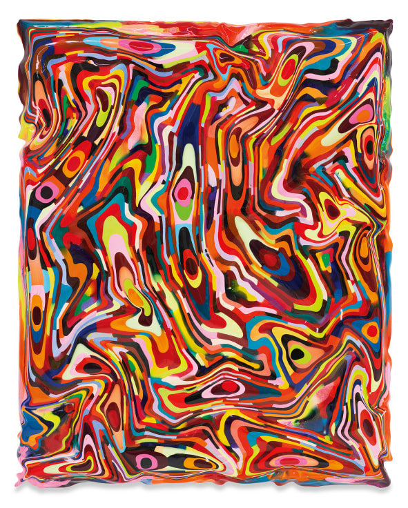 AHOLETOSWALLOWUS, 2020, Epoxy resin and pigments on wood, 63 x 51 inches, 160 x 129.5 cm, MMG#32849, &nbsp;