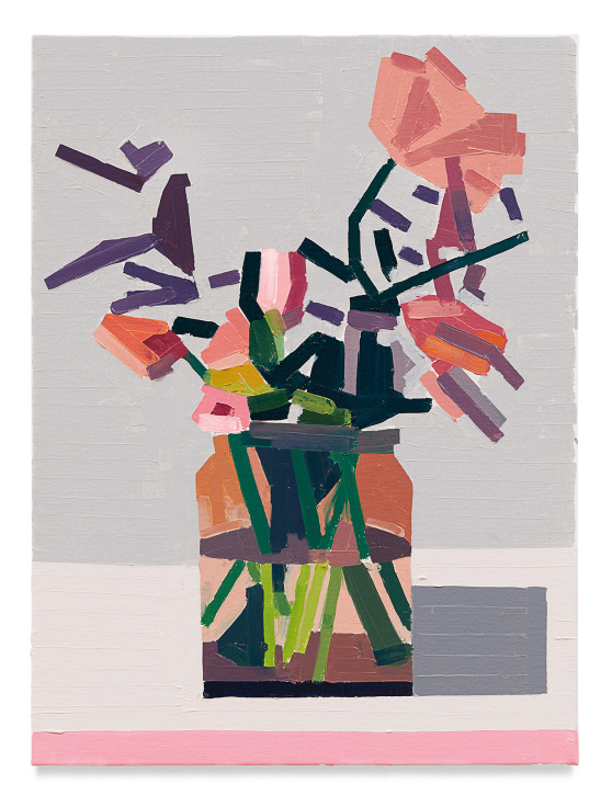 Guy Yanai,&nbsp;Flowers in Glass Jar, 2021, Oil on linen, 15 3/4 x 11 7/8 inches, 40 x 30 cm