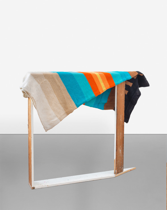 Tomashi Jackson, Untitled (Color Study II), 2015, Acrylic yarn and wood, 41 1/8 x 52 x 10 inches, 104.5 x 132.1 x 25.4 cm, MMG#33139