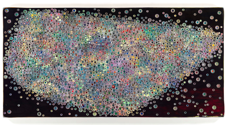 Markus Linnenbrink, WHENINASDEADASLEEPINSIDETHEYBUILTAWORLDOUTSIDE, 2014, Epoxy resin and pigments on wood, 48 x 96 inches, 121.9 x 243.8 cm, A/Y#21624