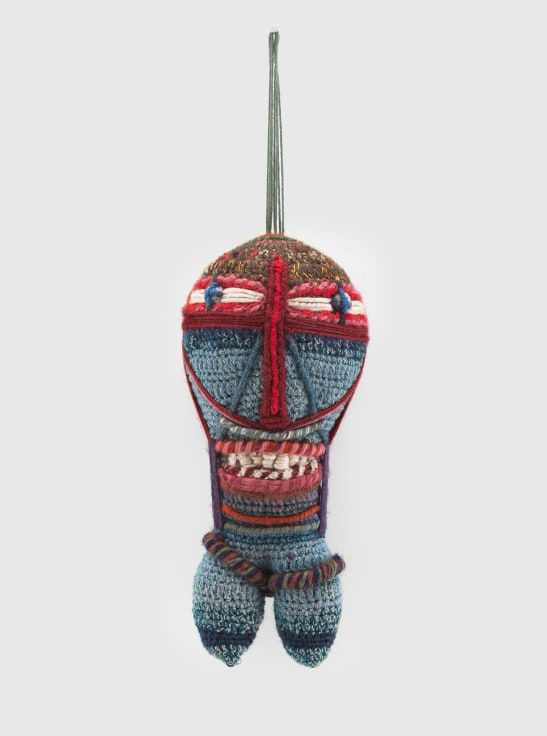 Lieselott Beschorner, Blue Puppa, 1975, Crocheted wool, 11 x 5 x 4 inches, 27.9 x 12.7 x 10.2 cm, MMG#35947