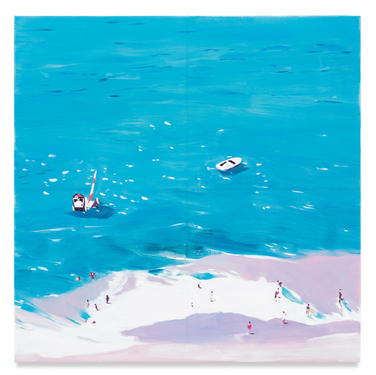 Aerial Beach, 2019, Mixed media oil on canvas, 35 x 35 inches, 88.9 x 88.9 cm,&nbsp;(MMG#32050)