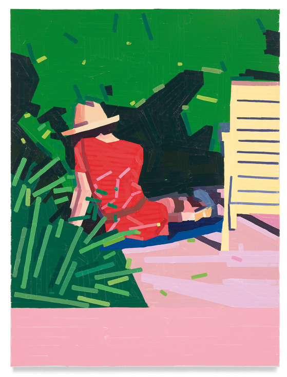 Guy Yanai,&nbsp;Mirabelle Outside, 2021, Oil on canvas, 31 1/2 x 23 5/8 inches, 80 x 60 cm