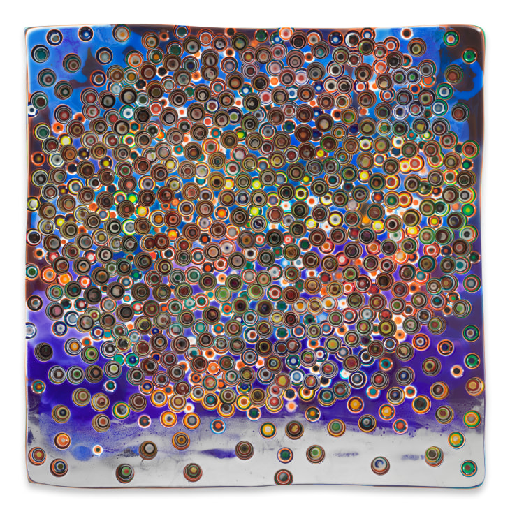 TIMEFORESTWATERPLANET, 2024, Epoxy resin and pigments on wood, 48 x 48 inches, 121.9 x 121.9 cm,&nbsp;MMG#36546