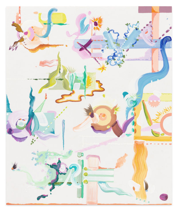 Drawing (of elements and an angelic sprite 2), 2023, Watercolor and gouache on paper, 11 3/4 x 9 7/8 inches, 29.8 x 25.1 cm,&nbsp;MMG#37135