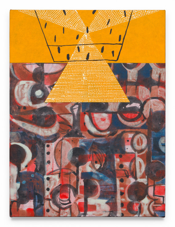 Roy Dowell, Crowd Control, 2024, Vinyl paint on linen, 24 x 18 inches, 61 x 45.7 cm, MMG#37269