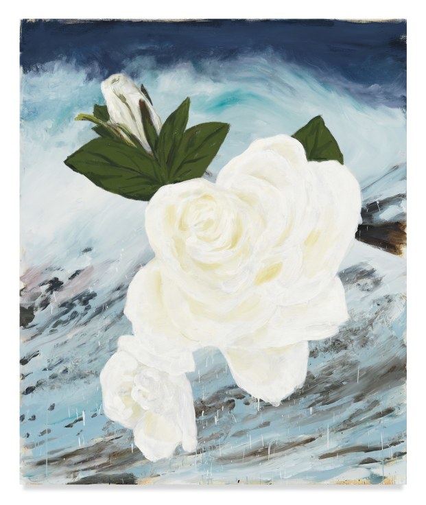 The Omen (Gardenia), 2023, Oil and wax on canvas, 72 x 60 inches, 182.9 x 152.4 cm, MMG#35584