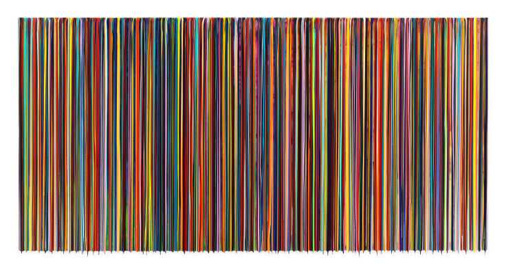 GIVEBRAINRESTFROMMATRIX, 2023, Epoxy resin and pigments on wood, 48 x 96 inches, 121.9 x 243.8 cm,&nbsp;MMG#35705