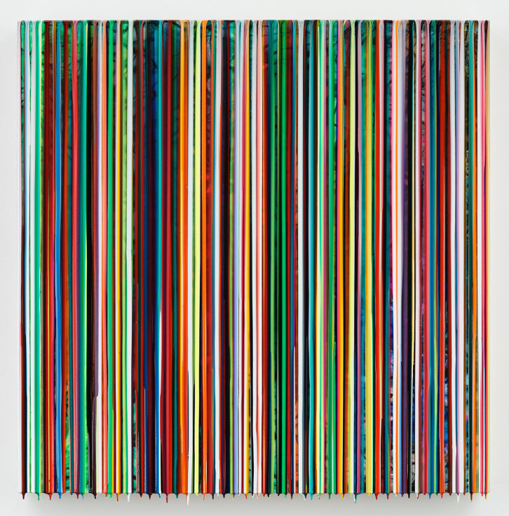 &quot;PUNKSJUMPUPTOGETBEATDOWN,&quot; 2012, Epoxy resin on wood, 48 x 48 inches, 121.9 x 121.9 cm, A/Y#20502